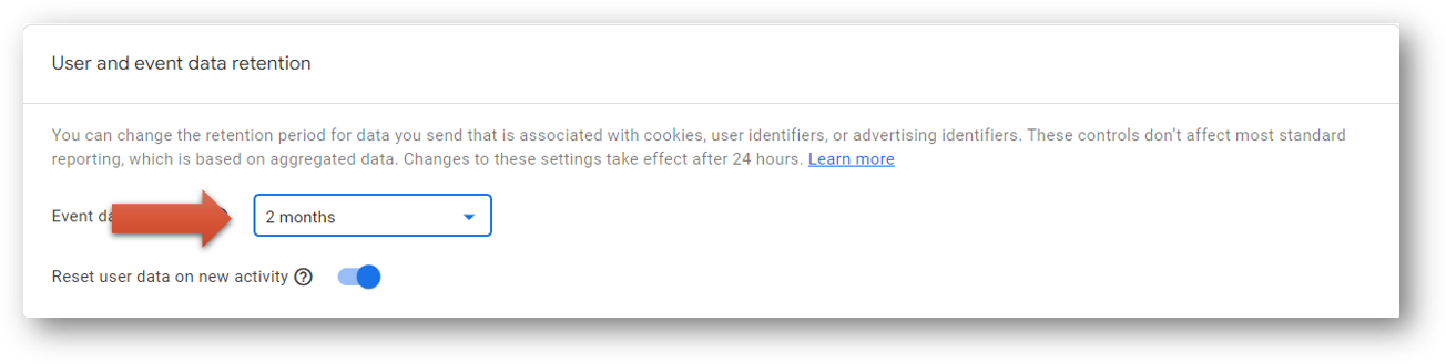 GA4 Change Data Retention Settings