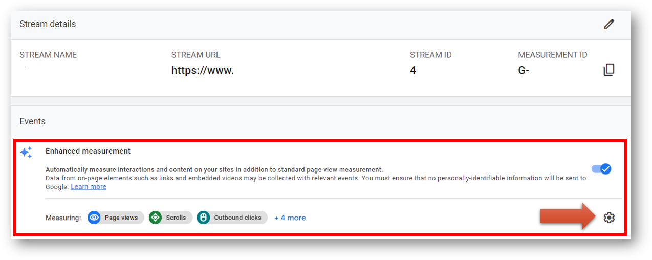 enhanced-measurement in data stream