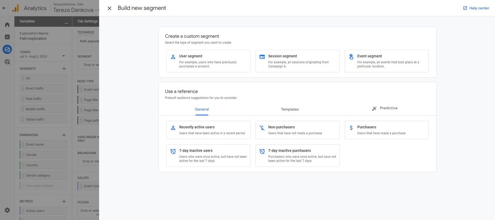 Building User Segment GA4